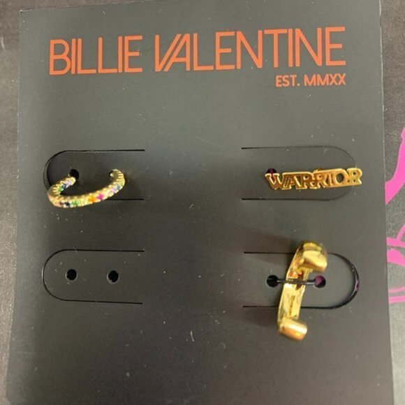 Billy Valentine 14k GP  Warrior Stack Earrings - Picture 1 of 5